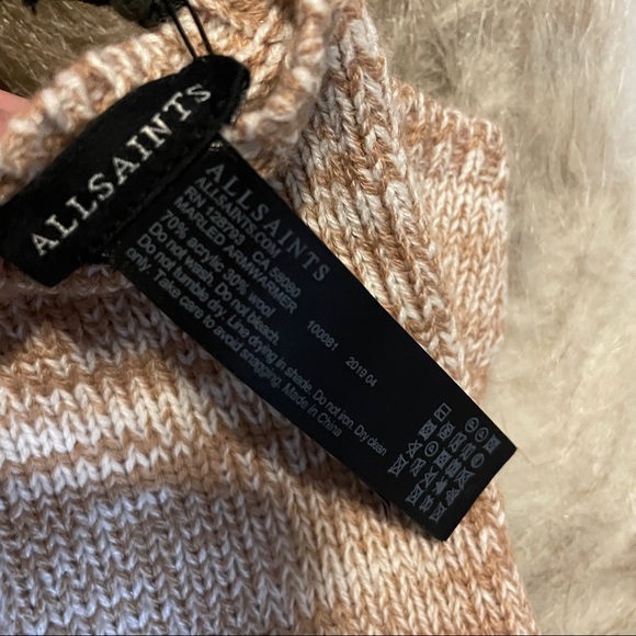 NWT All Saints Marled Arm Warmer in Almond Brown One Size - Picture 4 of 4